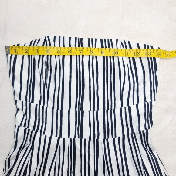 Club Monaco Striped Knee Length Dress Black White Women’s Size 0 Fit And Flare - Picture 6 of 16